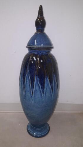 Blue Vase with Lid